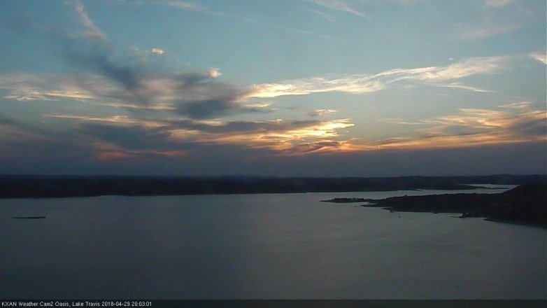 Lake Travis webcam, April 29, 2018 7:25 PM CT