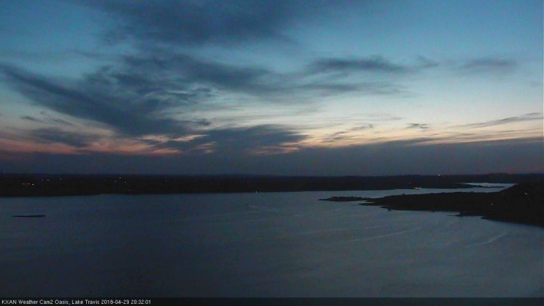 Lake Travis webcam, April 29, 2018 7:40 PM CT