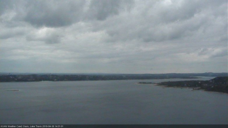 Lake Travis webcam, April 30, 2018 1:45 PM CT