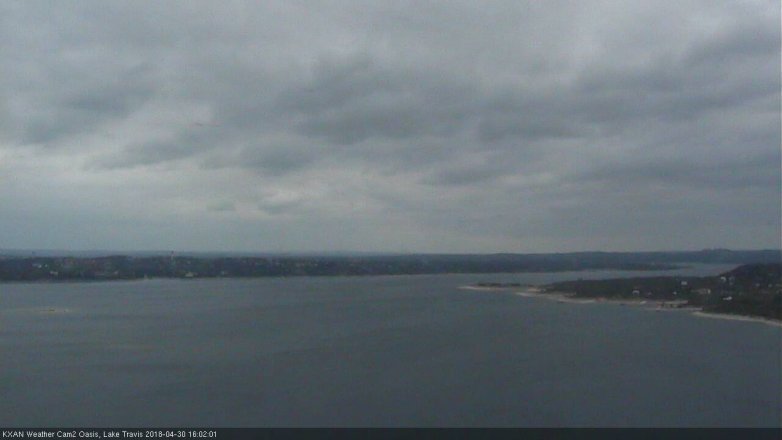 Lake Travis webcam, April 30, 2018 3:10 PM CT
