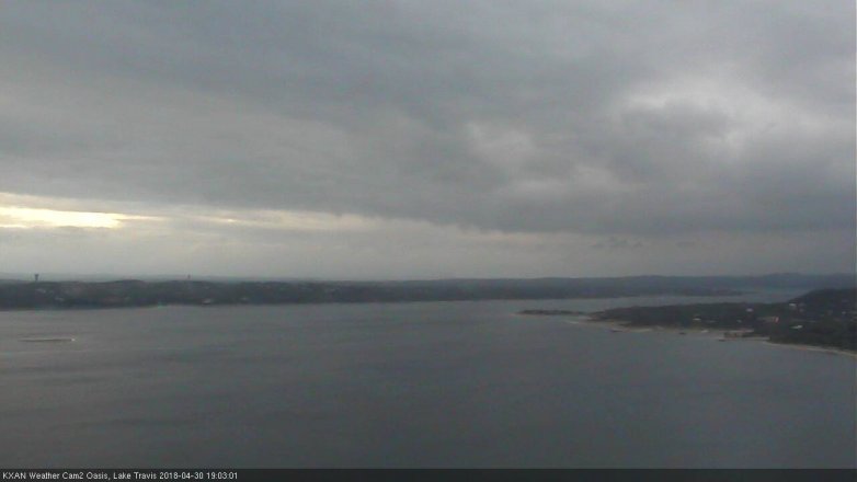 Lake Travis webcam, April 30, 2018 6:15 PM CT