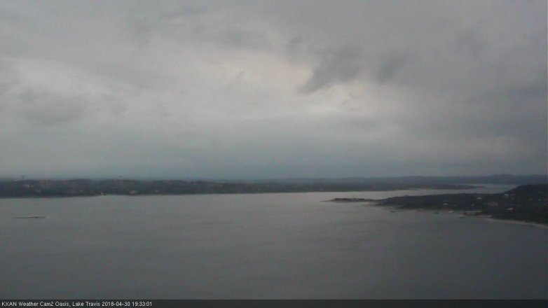 Lake Travis webcam, April 30, 2018 6:55 PM CT