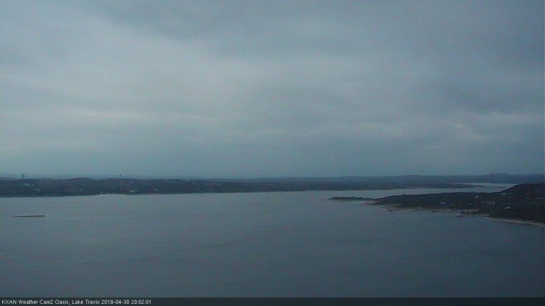 Lake Travis webcam, April 30, 2018 7:20 PM CT