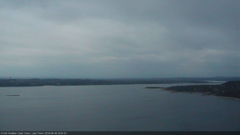 Lake Travis webcam, April 30, 2018 7:25 PM CT