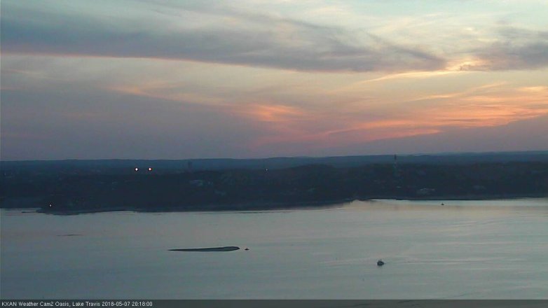 Lake Travis webcam, May 7, 2018 7:20 PM CT