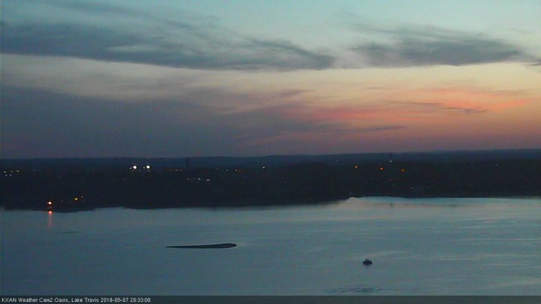 Lake Travis webcam, May 7, 2018 7:35 PM CT