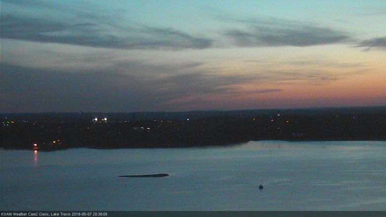 Lake Travis webcam, May 7, 2018 7:40 PM CT