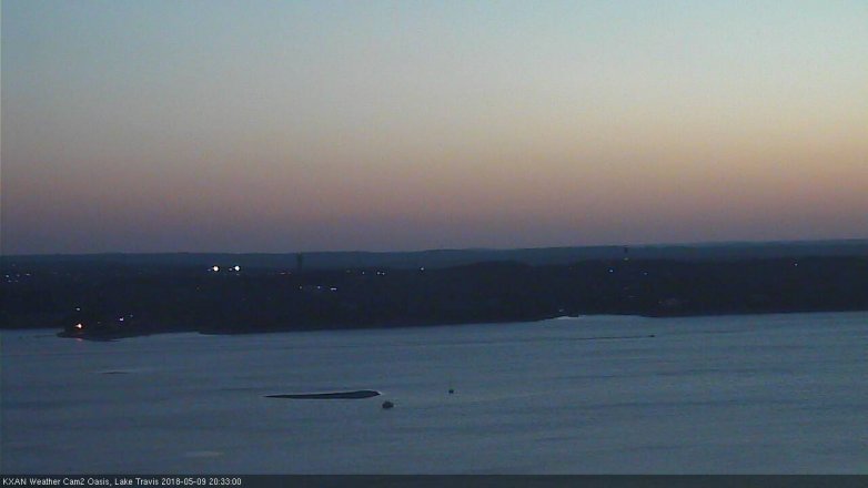Lake Travis webcam, May 9, 2018 7:35 PM CT