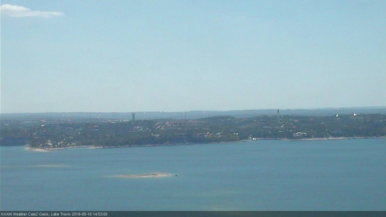Lake Travis webcam, May 10, 2018 1:55 PM CT