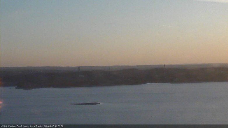 Lake Travis webcam, May 10, 2018 6:55 PM CT