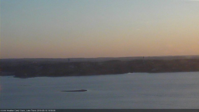 Lake Travis webcam, May 10, 2018 7:00 PM CT