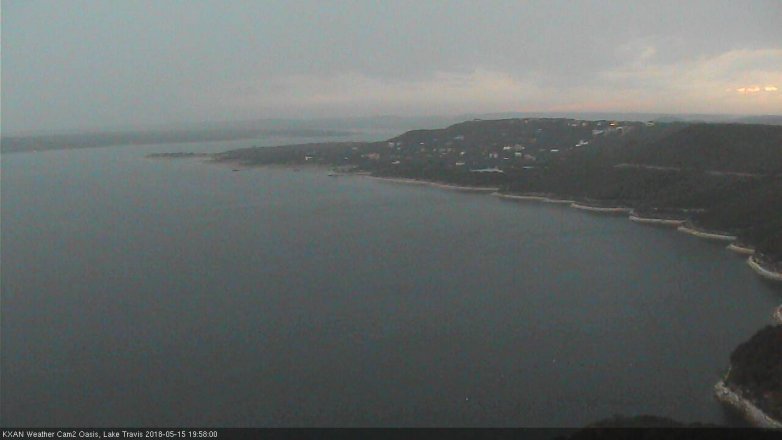 Lake Travis webcam, May 15, 2018 7:00 PM CT