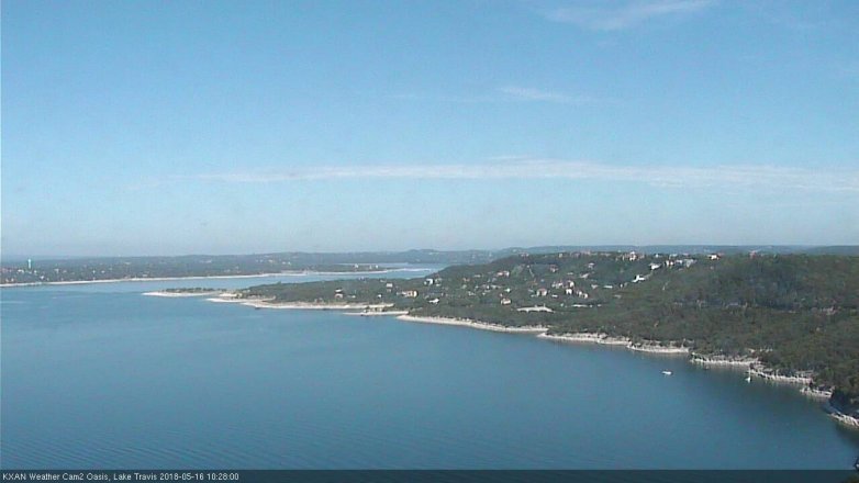 Lake Travis webcam, May 16, 2018 9:30 AM CT