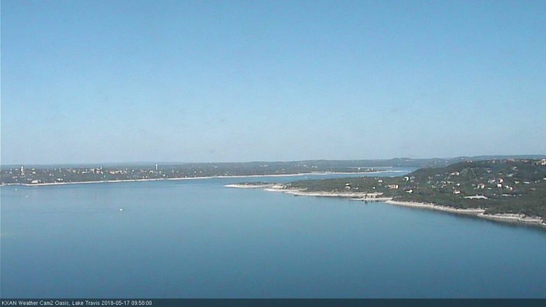 Lake Travis webcam, May 17, 2018 9:00 AM CT