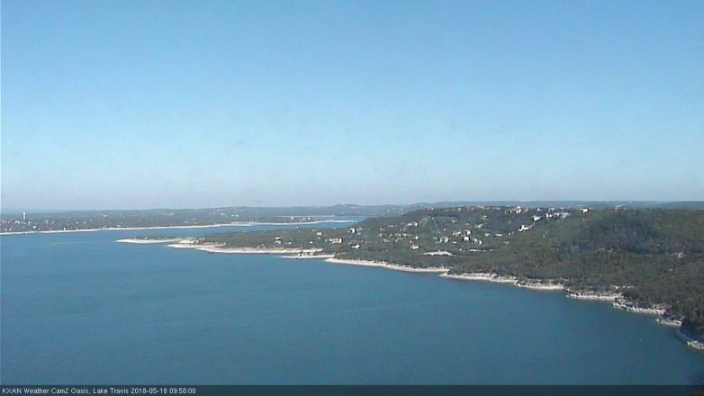 Lake Travis webcam, May 18, 2018 9:00 AM CT