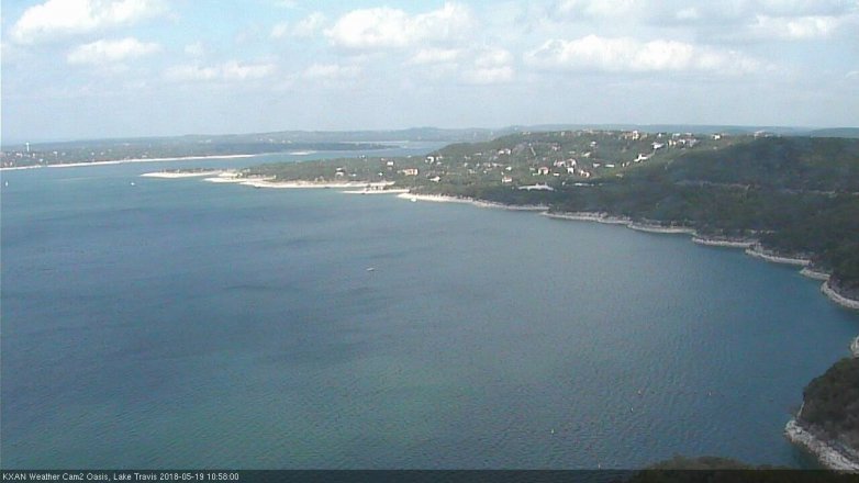 Lake Travis webcam, May 19, 2018 10:00 AM CT