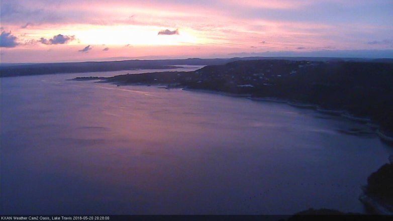 Lake Travis webcam, May 20, 2018 7:30 PM CT