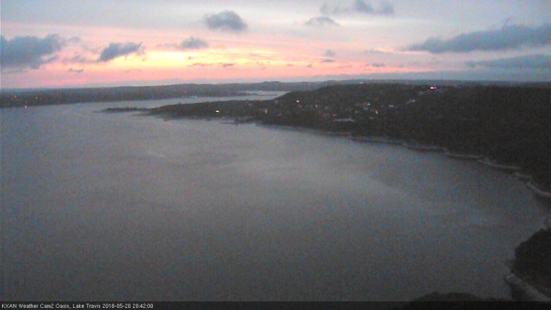 Lake Travis webcam, May 20, 2018 7:45 PM CT