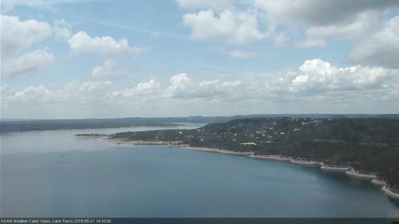 Lake Travis webcam, May 21, 2018 1:35 PM CT
