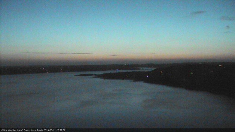 Lake Travis webcam, May 21, 2018 8:00 PM CT