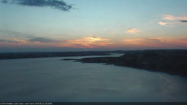 Lake Travis webcam, May 22, 2018 7:30 PM CT