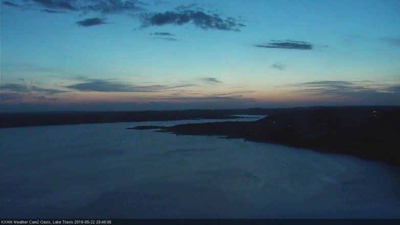 Lake Travis webcam, May 22, 2018 7:50 PM CT