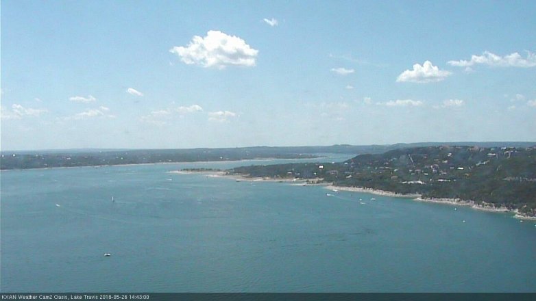 Lake Travis webcam, May 26, 2018 1:45 PM CT