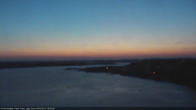 Lake Travis webcam, May 27, 2018 7:55 PM CT