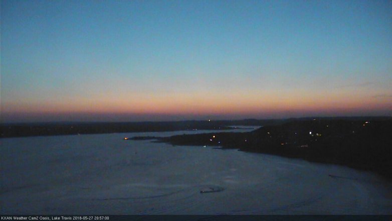 Lake Travis webcam, May 27, 2018 8:00 PM CT