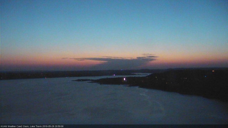 Lake Travis webcam, May 28, 2018 8:00 PM CT