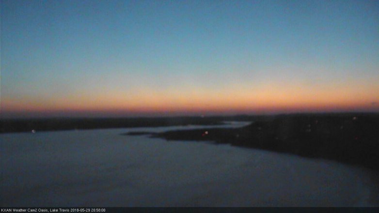 Lake Travis webcam, May 29, 2018 8:00 PM CT
