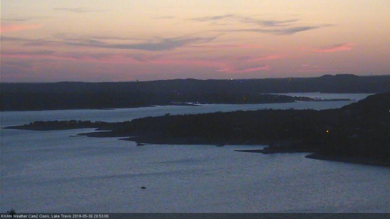 Lake Travis webcam, May 30, 2018 7:55 PM CT