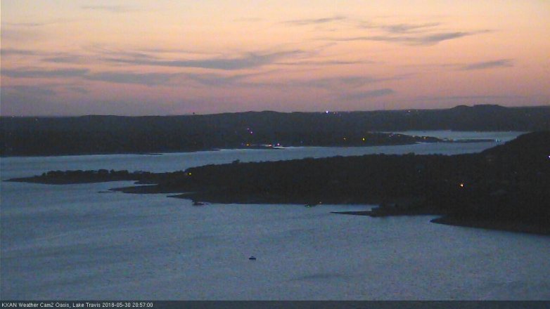 Lake Travis webcam, May 30, 2018 8:00 PM CT