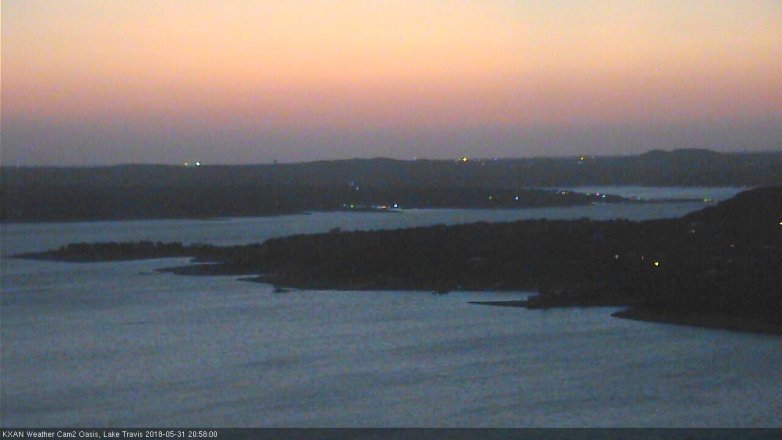 Lake Travis webcam, May 31, 2018 8:00 PM CT