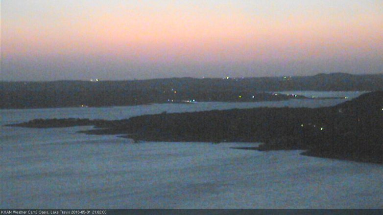 Lake Travis webcam, May 31, 2018 8:05 PM CT