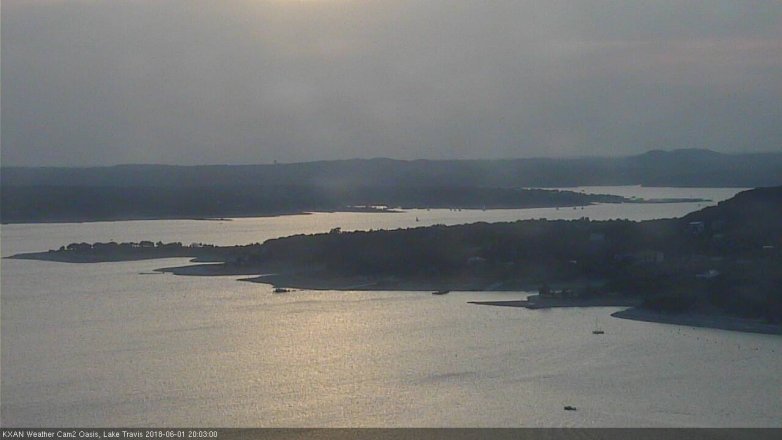 Lake Travis webcam, June 1, 2018 7:05 PM CT