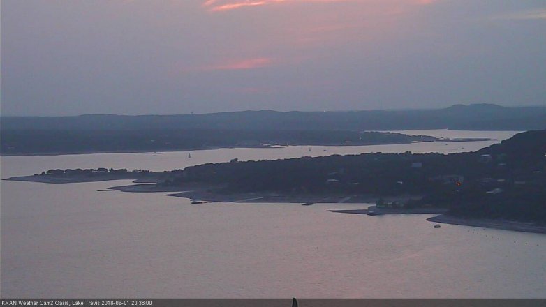 Lake Travis webcam, June 1, 2018 7:40 PM CT