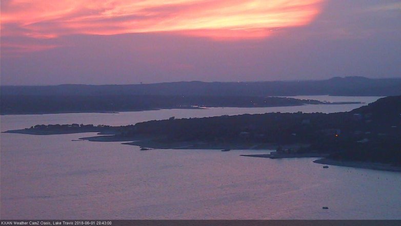 Lake Travis webcam, June 1, 2018 7:45 PM CT