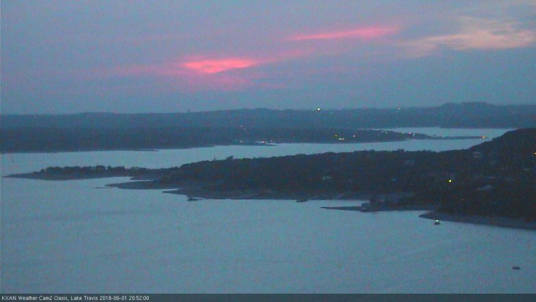 Lake Travis webcam, June 1, 2018 7:55 PM CT