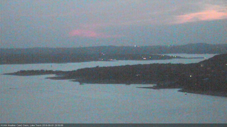 Lake Travis webcam, June 1, 2018 8:00 PM CT
