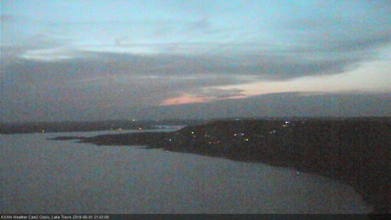 Lake Travis webcam, June 1, 2018 8:05 PM CT