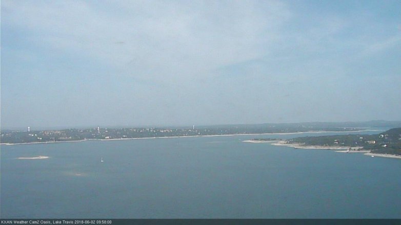 Lake Travis webcam, June 2, 2018 9:00 AM CT