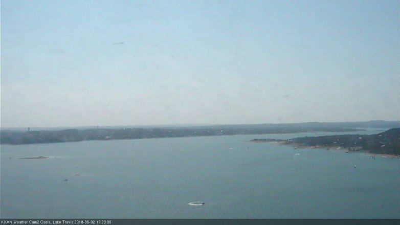 Lake Travis webcam, June 2, 2018 3:25 PM CT