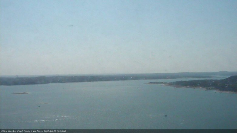 Lake Travis webcam, June 2, 2018 3:35 PM CT
