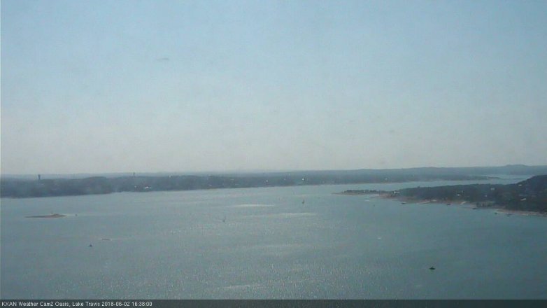 Lake Travis webcam, June 2, 2018 3:40 PM CT