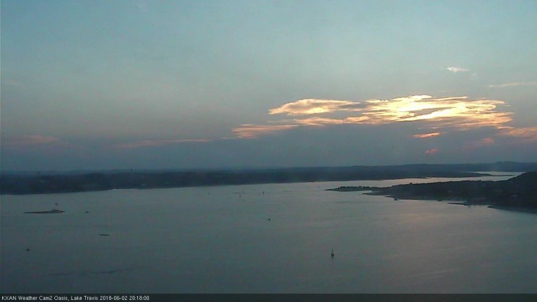 Lake Travis webcam, June 2, 2018 7:20 PM CT
