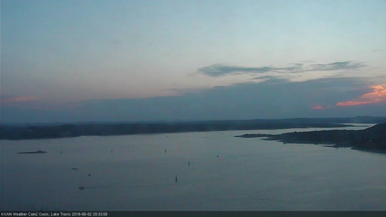 Lake Travis webcam, June 2, 2018 7:35 PM CT