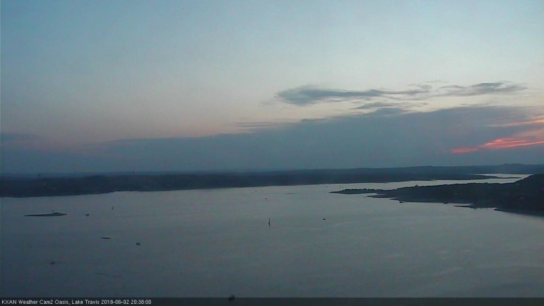 Lake Travis webcam, June 2, 2018 7:40 PM CT