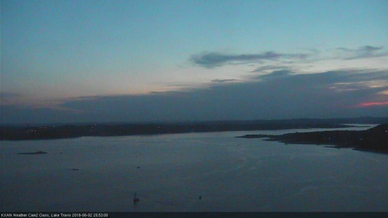 Lake Travis webcam, June 2, 2018 7:55 PM CT