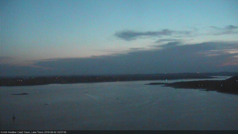 Lake Travis webcam, June 2, 2018 8:00 PM CT